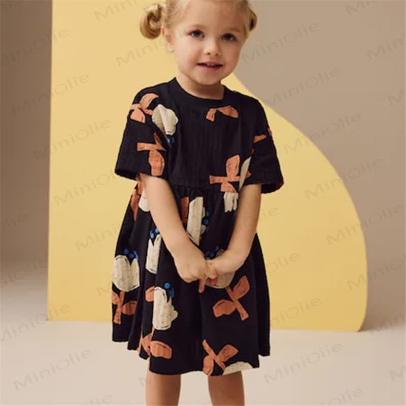Toddler Kid Black Graffiti Flower Dress - image 2