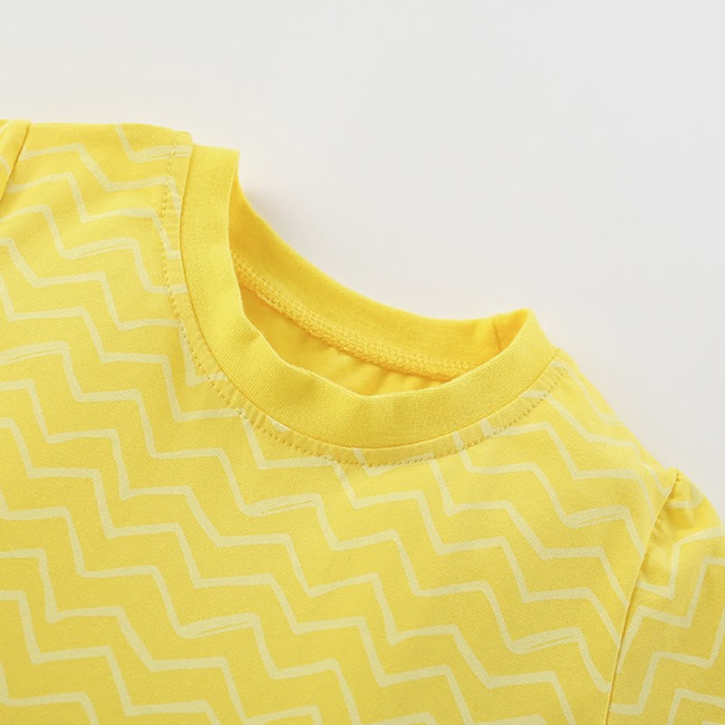 Toddler Kid Yellow Flower Wavy Grain Dress - image 3