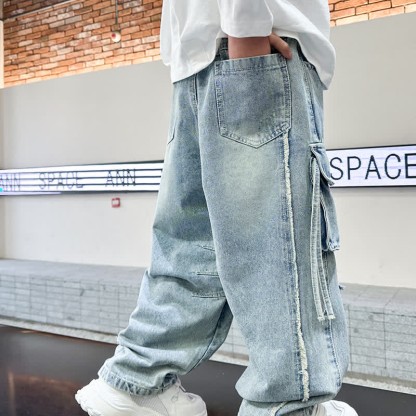 Kid Boy Washed Denim Cool Pants - image 5