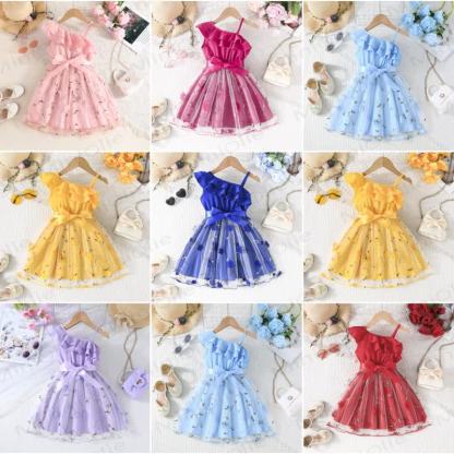 Toddler Flower Bow Tulle Charming Dress - image 1