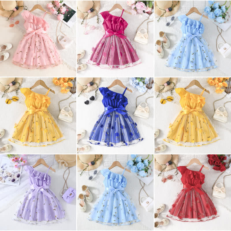 Toddler Flower Bow Tulle Charming Dress - image 1