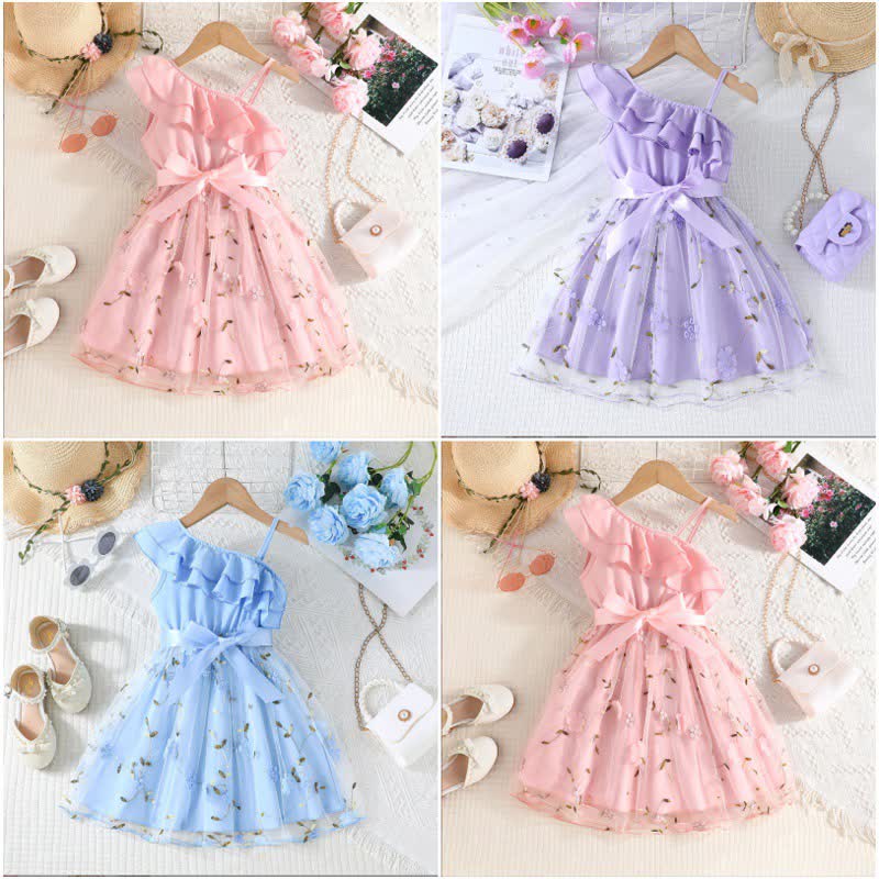 Toddler Flower Bow Tulle Charming Dress - image 2