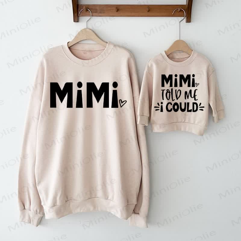 MIMI/MIMI TOLD ME I COULD Beige Family Sweatshirt - Beige - Adult Sweatshirt: XL - image 1