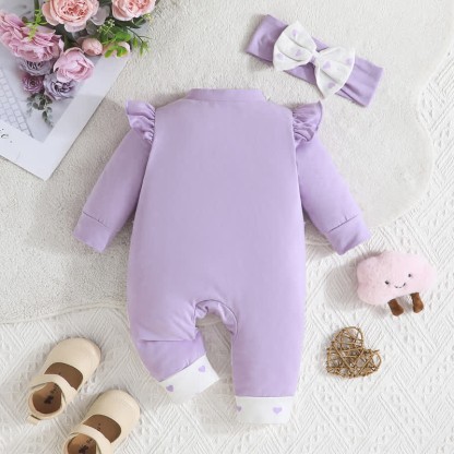 Baby Girl Bow Love Heart Romper with Headband - image 17