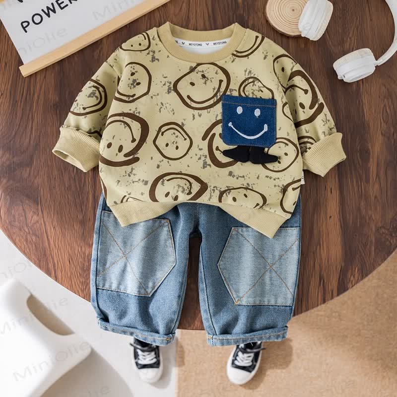 Baby Boy 2-Piece Denim Smile Set - image 3