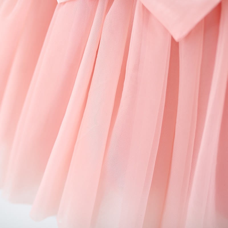 Toddler Solid Color 3D Bow Suspenders Dress - image 11