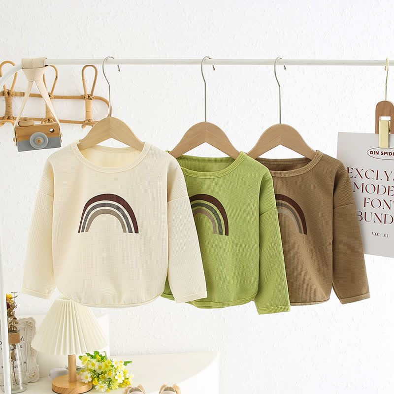 Kid Rainbow Waffle Crew Neck T-Shirt - image 2