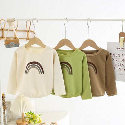 Kid Rainbow Waffle Crew Neck T-Shirt - image 2