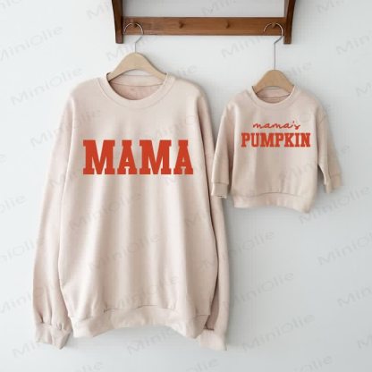 MAMA/MAMA'S PUMPKIN Mommy and Me Beige Family Sweatshirt – MiniOlie