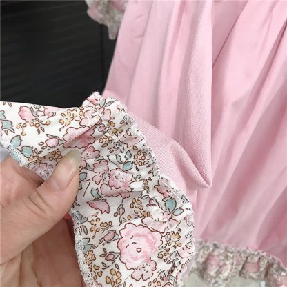 Toddler Flower Lapels Pastoral Style Dress - image 6