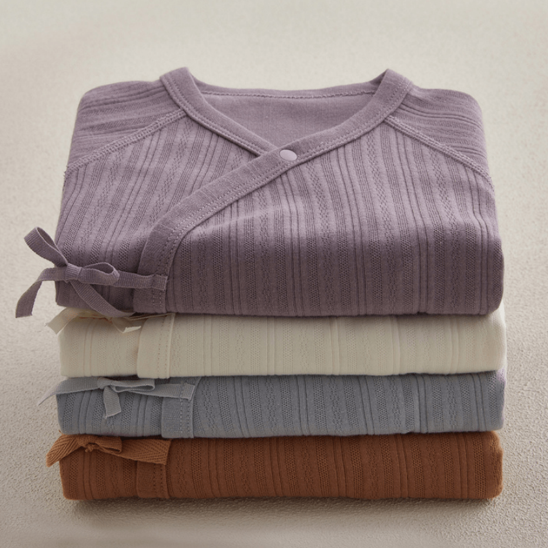 Baby Newborn Solid Color Kimono Romper - image 2