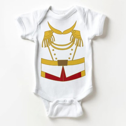 Baby Prince Uniform Printed White Bodysuit - White - 18-24M - image 1