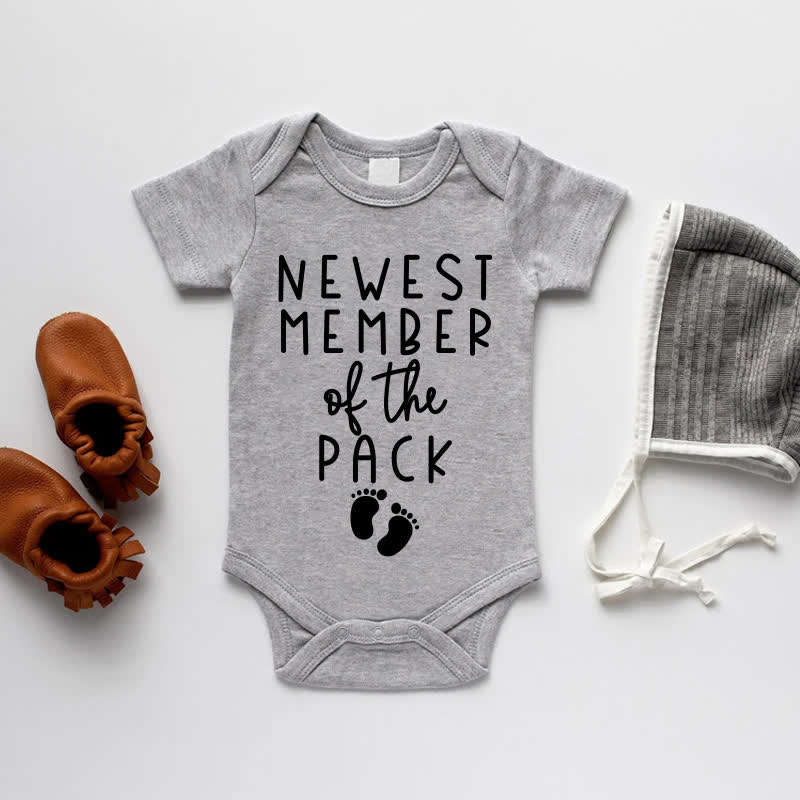 NEWEST MEMBER OF THE PACK Baby Bodysuit - Grey - 18-24M - image 2
