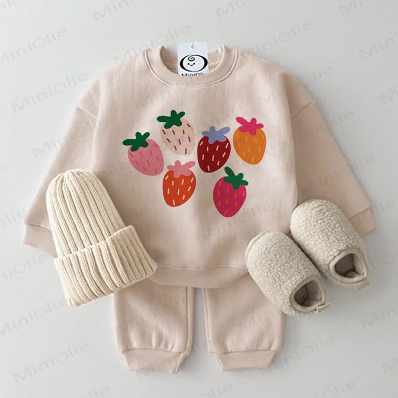Baby 2-Piece Six Strawberries Beige Set - Beige - 2-3T - image 1