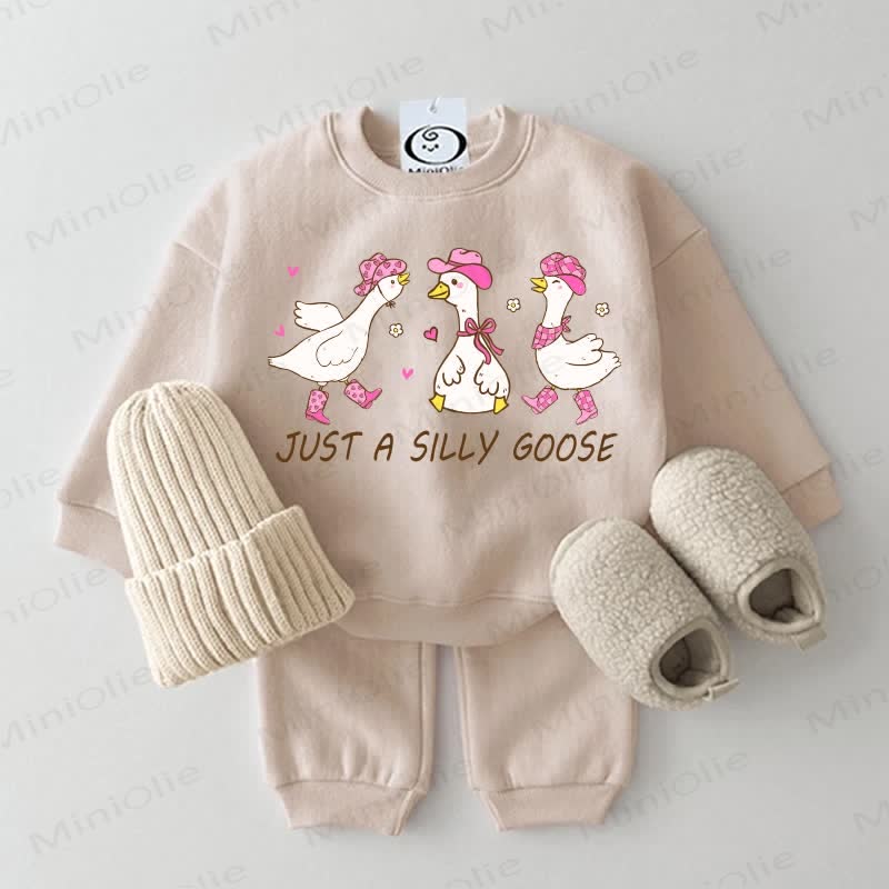JUST A SILLY GOOSE Baby 2-piece Beige Set - Beige - 2-3T - image 1