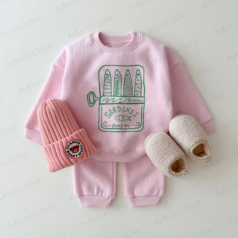Baby Canned Sardines Pink 2-piece Set - Pink - 2-3T - image 1