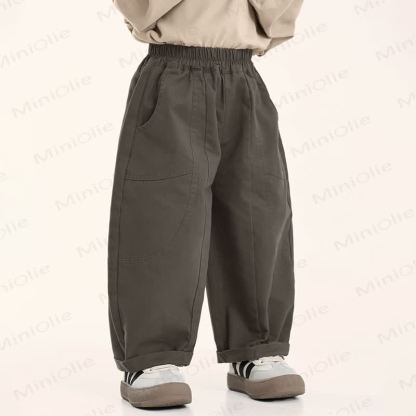 Toddler Boy Plain Grey Loose Pants - image 4
