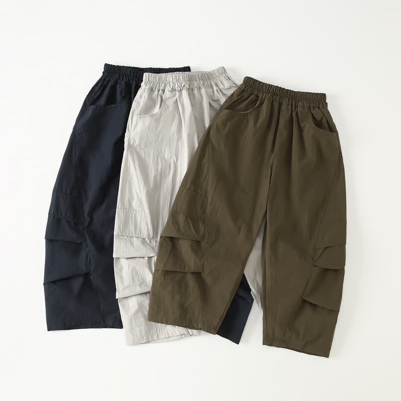 Kid Boy Plain Worker Loose Pants - image 2