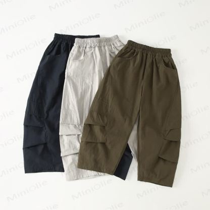 Kid Boy Plain Worker Loose Pants - image 2