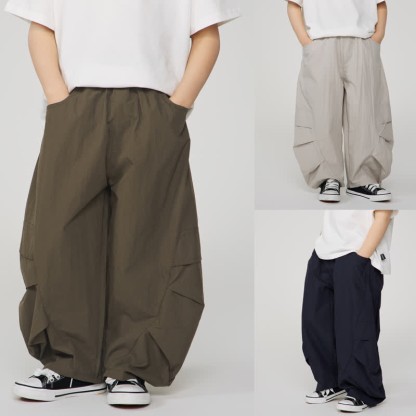 Kid Boy Plain Worker Loose Pants - image 1