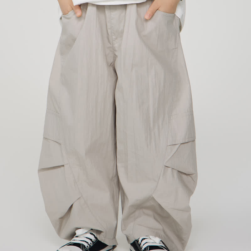 Kid Boy Plain Worker Loose Pants - Grey - 14Y - image 4