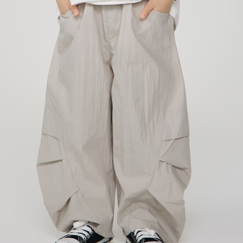 Kid Boy Plain Worker Loose Pants - Grey - 14Y - image 4