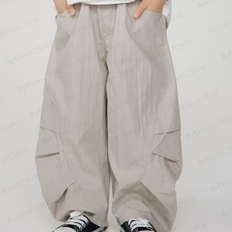 Kid Boy Plain Worker Loose Pants - Grey - 14Y - image 4
