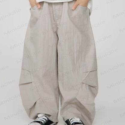 Kid Boy Plain Worker Loose Pants - Grey - 14Y - image 4