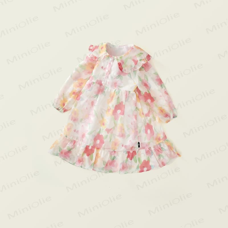 Toddler French Flower Beige Lapels Dress - image 2