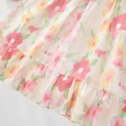 Toddler French Flower Beige Lapels Dress - image 15