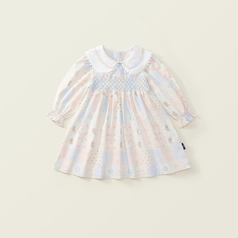 Toddler Lovely Animal Cat Plaid Dress - Multicolor - 10Y - image 1