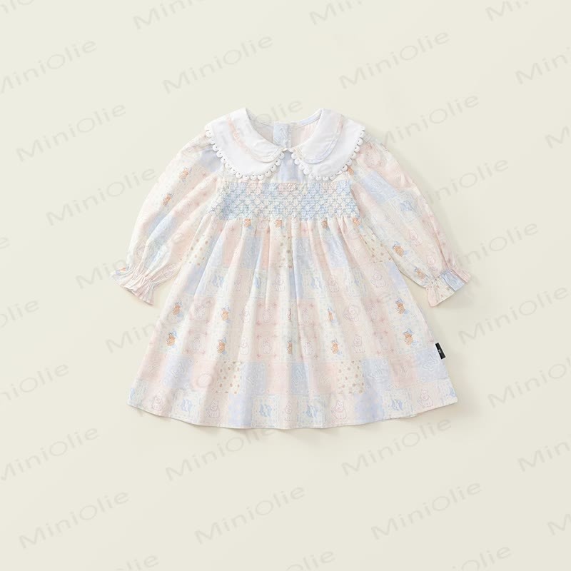 Toddler Lovely Animal Cat Plaid Dress - Multicolor - 10Y - image 1