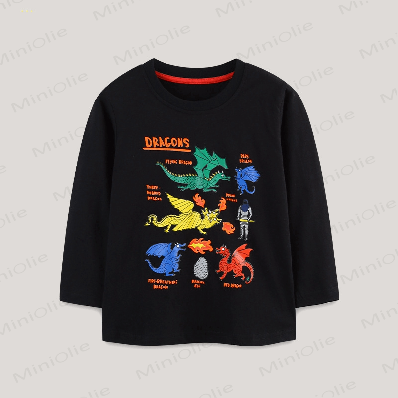 Kid Boy Various Dinosaurs Black T-Shirt - Black - 7Y - image 1