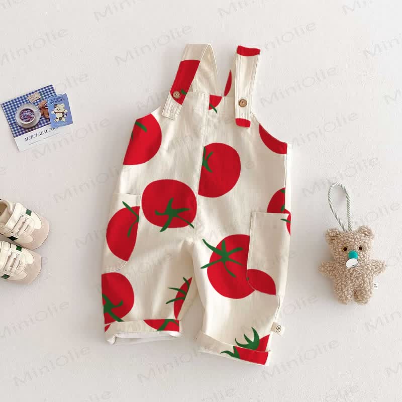 Baby Toddler Tomato Overalls  - Beige - 5-7T - image 1