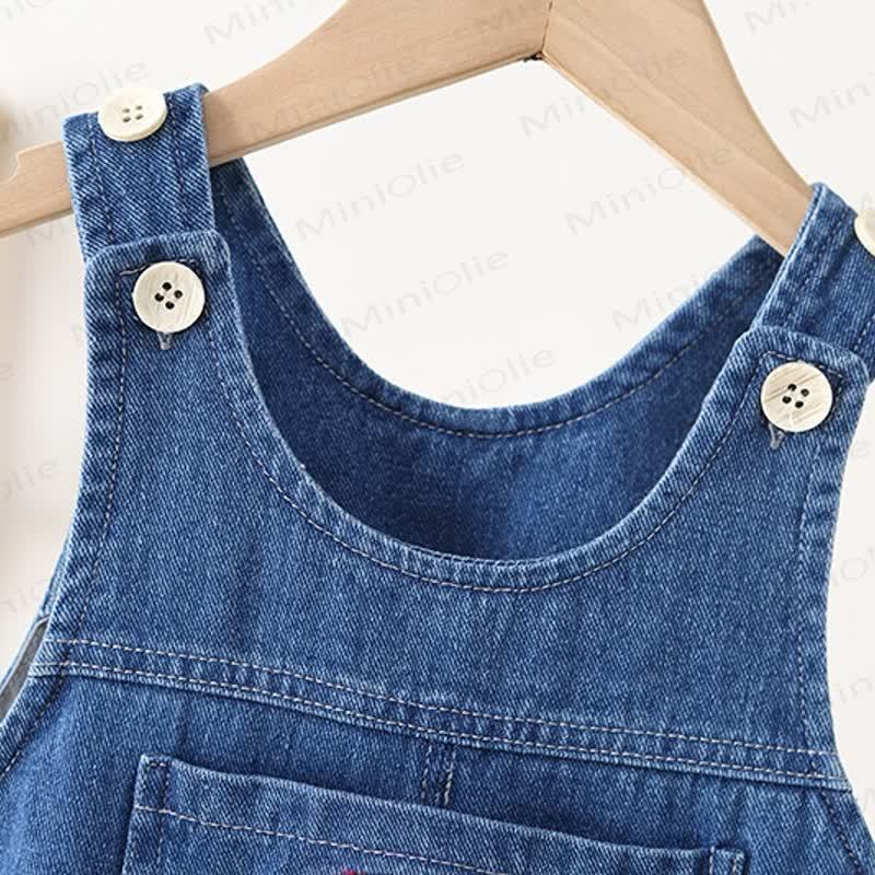 Baby Toddler Mushroom Denim Overalls - image 3