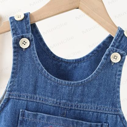 Baby Toddler Mushroom Denim Overalls - image 3
