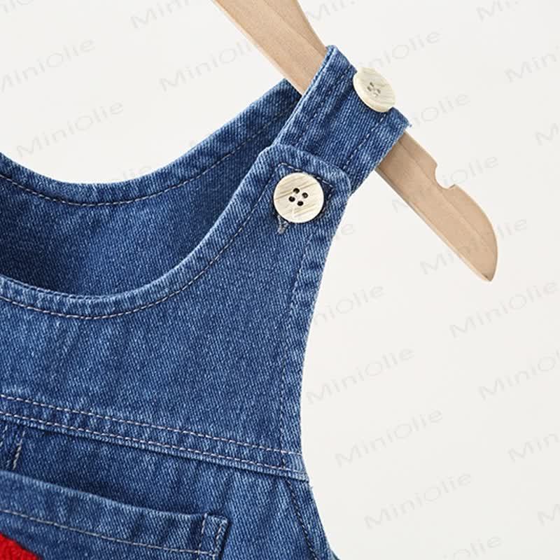 Baby Toddler Mushroom Denim Overalls - image 6