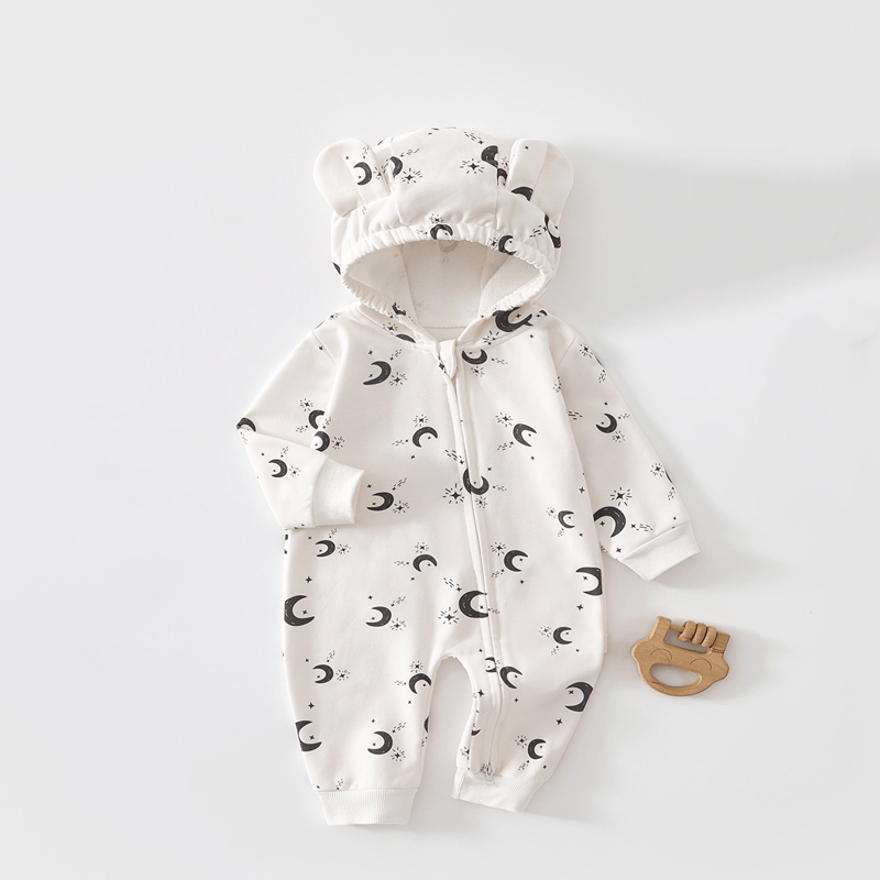 Baby Dinosaur Dachshund Moon Hooded Romper - White - 2-3T - image 13