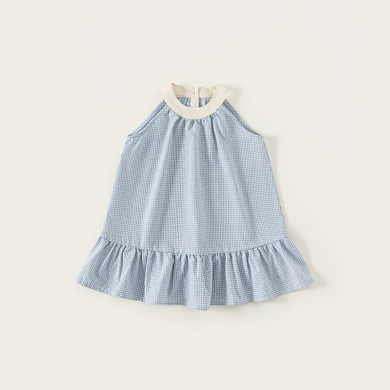 Toddler Blue Plaid Sleeveless Dress - Blue - 10Y - image 1