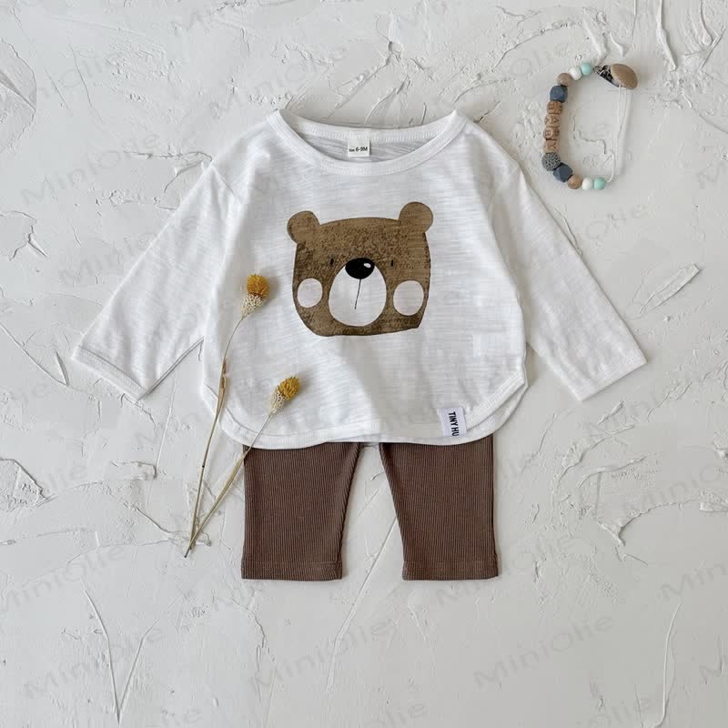 Baby 2-Piece Bear Brown Basic Set - image 1