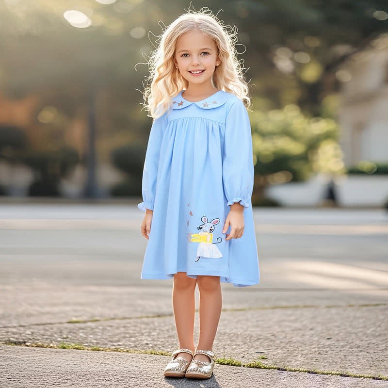 Toddler Blue Star Mouse Polo Dress - image 2