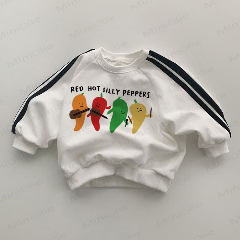 RED HOT SILLY PEPPERS Baby White Sweatshirt - White - 2-3T - image 1