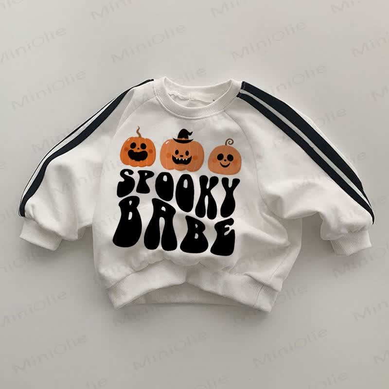 SPOOKY BABE Baby Pumpkin White Sweatshirt - White - 2-3T - image 1