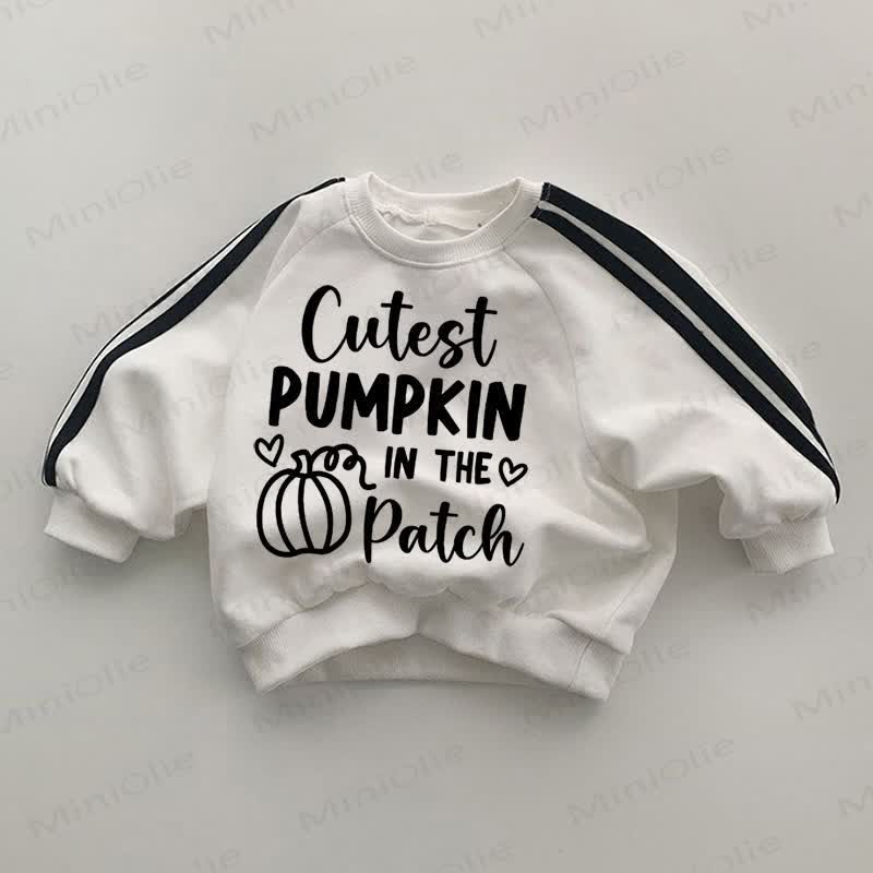 CUTEST PUMPKIN IN THE PATCH Baby White Sweatshirt - White - 2-3T - image 1