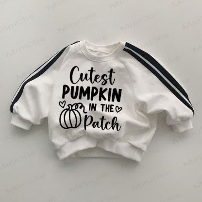 CUTEST PUMPKIN IN THE PATCH Baby White Sweatshirt - White - 2-3T - image 1