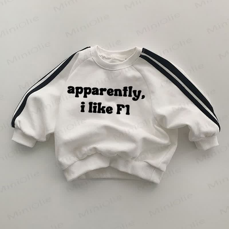 APPARENTLY I LIKE F1 Baby White Sweatshirt - White - 2-3T - image 1