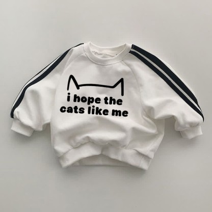 I HOPE THE CATS LIKE ME Baby White Sweatshirt - White - 2-3T - image 1