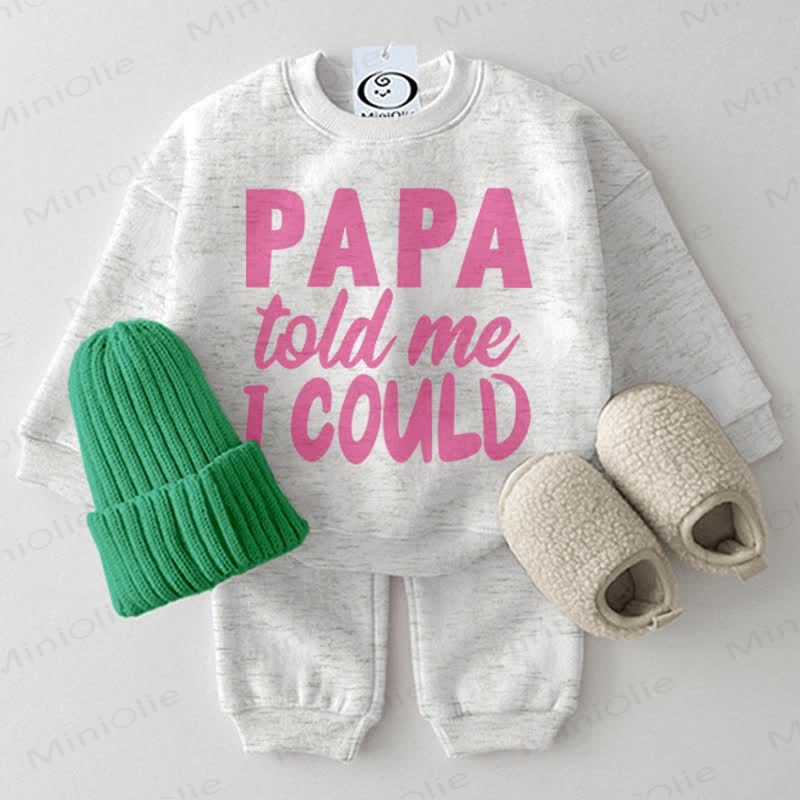 PAPA TOLD ME I COULD Baby 2-piece Light Grey Set - Light Grey - 2-3T - image 1