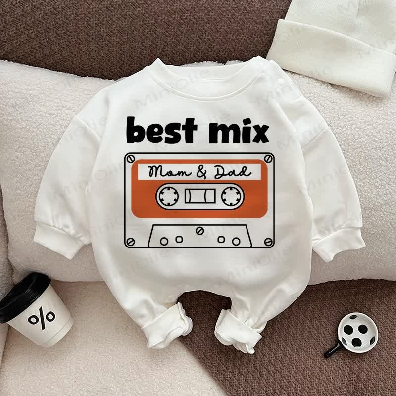 BEST MIX MOM & DAD Baby White Romper - White - 18-24M - image 1