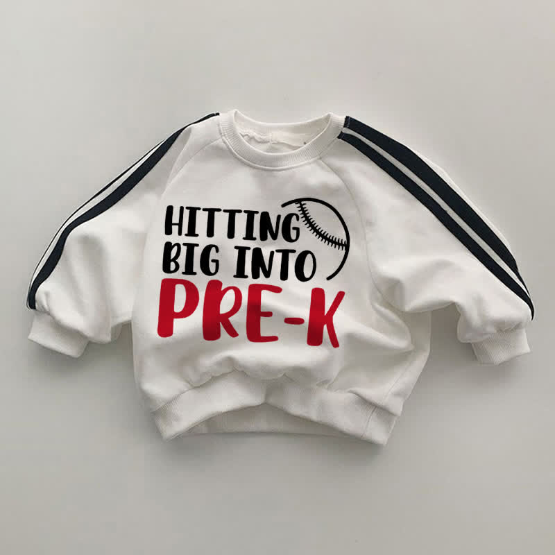 HITTING BIG INTO PRE-K Baby White Sweatshirt - White - 2-3T - image 1